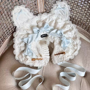 Laura's Doll Bunny Ear Bonnet, KC & Sleeves — Blue & White