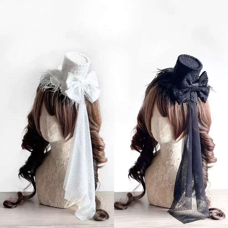 Gothic Mini Top Hat — Peacock Feather Series
