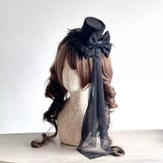 Gothic Mini Top Hat — Peacock Feather Series