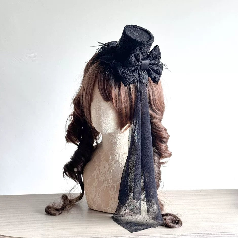 Gothic Mini Top Hat — Peacock Feather Series