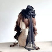 Gothic Mini Top Hat — Peacock Feather Series