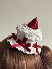 Strawberry Cupcake Lace Mini Top Hat