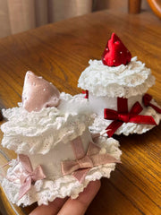 Strawberry Cupcake Lace Mini Top Hat
