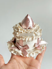 Strawberry Cupcake Lace Mini Top Hat