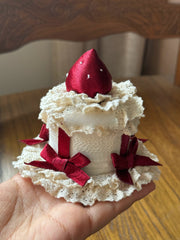 Strawberry Cupcake Lace Mini Top Hat