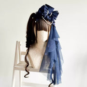 Sea of Dreams Lolita Bonnet Set – Navy, Customizable