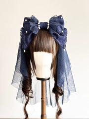 Sea of Dreams Lolita Bonnet Set – Navy, Customizable