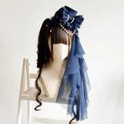 Sea of Dreams Lolita Bonnet Set – Navy, Customizable