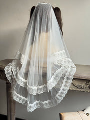 Lily of the Valley Bow KC Headband & Veil