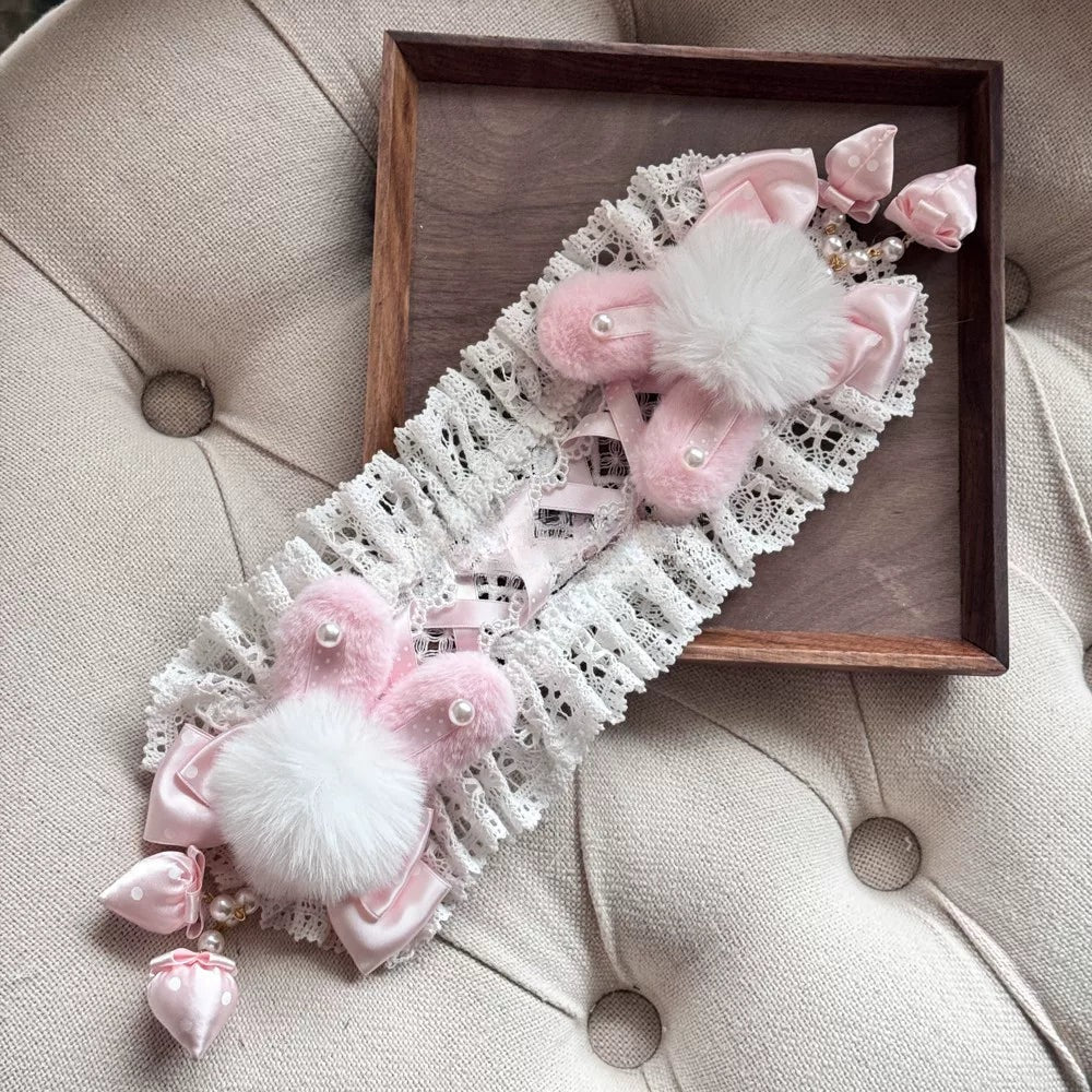Strawberry Bunny Polka Dot Headband