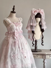 Cherry Blossom Confession Lolita Bow Veil – 2-Way Style