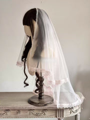 Cherry Blossom Confession Lolita Bow Veil – 2-Way Style