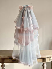 Cherry Blossom Confession Lolita Bow Veil – 2-Way Style