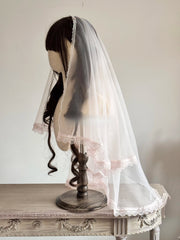 Cherry Blossom Confession Lolita Bow Veil – 2-Way Style