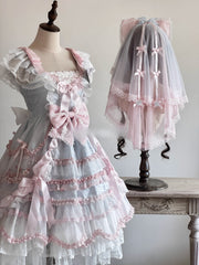 Cherry Blossom Confession Lolita Bow Veil – 2-Way Style