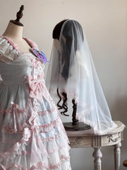 Cherry Blossom Confession Lolita Bow Veil – 2-Way Style