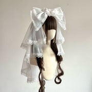 Cherry Blossom Confession Lolita Bow Veil – 2-Way Style