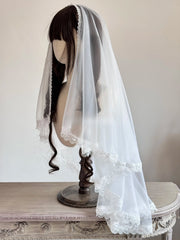Cherry Blossom Confession Lolita Bow Veil – 2-Way Style