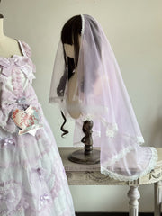 Cherry Blossom Confession Lolita Bow Veil – 2-Way Style