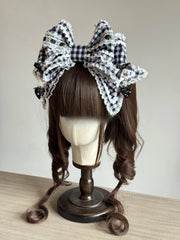 Strawberry Momo Party Plaid Bow Lolita KC Headband