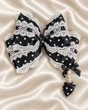 Polka Dot detachable Lolita bow accessory – Black