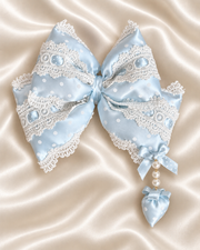 Polka Dot detachable Lolita bow accessory – Blue