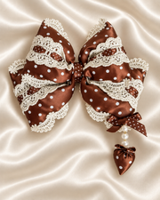 Polka Dot detachable Lolita bow accessory – Coffee
