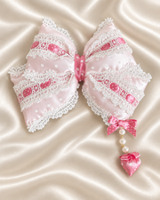 Polka Dot detachable Lolita bow accessory – Dusty Pink