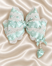 Polka Dot detachable Lolita bow accessory – Mint