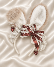 Polka Dot Bunny Lolita KC headband – Coffee