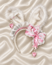Polka Dot Bunny Lolita KC headband – Deep Pink