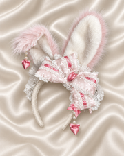Polka Dot Bunny Lolita KC headband – Dusty Pink