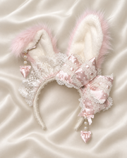 Polka Dot Bunny Lolita KC headband – Light Pink