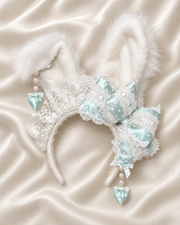 Polka Dot Bunny Lolita KC headband – Mint