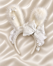 Polka Dot Bunny Lolita KC headband – White