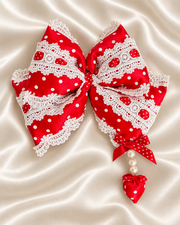 Polka Dot detachable Lolita bow accessory – Red