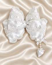 Polka Dot detachable Lolita bow accessory – White